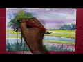 river painting - watercolor scenery painting | nature painting (scenery painting) village painting