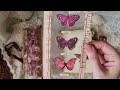 JUNK JOURNAL Flip Through- Burgundy/dusky rose and neutrals-Sold