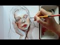 Real time watercolor portrait for beginners