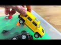 Diecast Model Cars Sliding and Falling Into The Green Water
