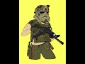 tactical star wars storm trooper girl. drawing time lapse. line art. clip studio.