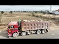 Huge Project Roadside Expand Technology Skills Truck Unloading Stone, Excavator Spreading Stone