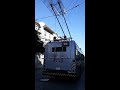 San Francisco Muni trolley bus automatically connecting to catenary using pans