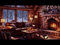 Crackling Fireplace and Wind in a Cozy Cabin