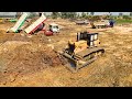 Full Video!Amazing Work Heavy Duty Machinery Bulldozer D60P Pushing Stone,Soil, Mud Perfectly, 24Ton