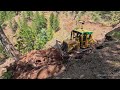 Caterpillar D7g Bulldozer, Opening a New Road on Steep Terrain, Faces Death #caterpillar #bulldozer