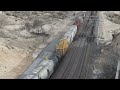 BNSF Trains passing each other on the Cajon Pass Summit    January 7, 2017