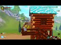 building a log Tower in Fortnite Lego