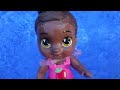 New Baby alive dolls go to swimming lessons