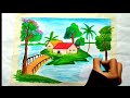 How To Draw Easy Scenery Drawing For Beginners With Oil Pastel Step By Step| Oil Pastel Drawing