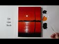 Easy Lake Sunset for Beginners | Acrylic Painting Tutorial Step by Step