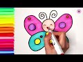 Butterfly Drawing, Painting and Coloring for Kids and Toddlers 🦋 | How to Draw a Butterfly Easy