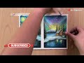 Aurora Night drawing with Oil Pastels for beginners - Step-by-Step
