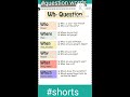 Questions words|Wh questions with examples#Learn English grammar #shorts@Daily English Learning