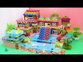 Satisfying Video | How to Build Two Story Mud Villa and Water Slide To Swimming Pool For Puppy