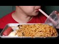 ASMR SPICY FRIED NOODLES WITH HOTDOG AND BOILED EGG | NO TALKING VIDEO | EATING SOUNDS