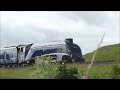 A4 60007 Sir Nigel Gresley passes Beeston signal box in Cheshire 5th July 2024