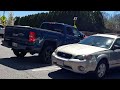 Angry GMC Pick Up Driver Backs Into Subaru | But Subaru Owner Doesn't Care