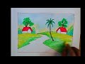 how to draw nature scenery drawing /how to draw a nature /village road scenery