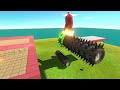 Colossal Kick in Moving Grinders and Lava - Animal Revolt Battle Simulator