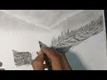 Waterfall drawing with pencil MG Art Official