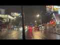 DRIVING LOS ANGELES streets in the Rain at NIGHT. 4K HDR