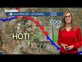 Hot weather returns, another cold front next week
