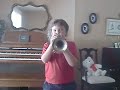 Ethan playing Grandpa's Trumpet