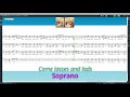 Come Lasses and Lads - Soprano SATB (wind quartet) practice video