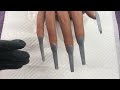 XXL COFFIN POLYGEL NAILS | GALAXY NAIL ART| 3D NAIL ART