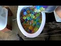 10,000 Orbeez! Will they flush? TOTO drake, WaterRidge, and VHP toilets #orbeez #flush #toilet
