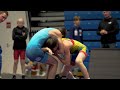 U15 A. Omargaliyev (KAZ) vs Y. Holub (UKR) 48kg. Youth boys greco-roman wrestling.