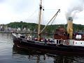 Bussard, 102 year old steamship blowing her whistle