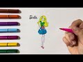 Dress Up Barbie and Barbie Characters Coloring with Sticker Book | painting and drawing for kids |