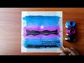 Easy poster colour drawing 🤩/simple moonlight painting 🎨/easy painting ideas for beginners