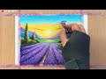 Lavender Field Scenery Drawing with Oil Pastel - for Beginners - Step by Step
