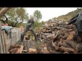 Self sufficiënt living - Chopping and cutting wood