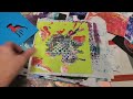 Raw Art Studio Frenzy!  Geli Plate, acrylics, stencils & cardmaking/ collage papers