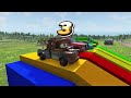 TRANSPORTING PIXAR CARS & FRUITS WITH COLORED & JOHN DEERE vs CLAAS vs TRACTORS - BeamNG.drive #962