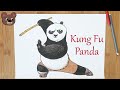 Learn To Draw Po from Kung Fu Panda With Colourful Pencils - Fun Cartoon Tutorial For Kids!