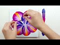 (346) How to paint gradient color petal | String pull technique | Fluid acrylic | Designer Gemma77