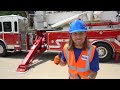 Handyman Hal works with Fire Trucks | Fire Safety and Fire Station for Kids