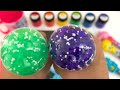 Oddly Satisfying l 6 Slime Toys WITH Rainbow Lollipop Candy AND Magic Pan Mixing & Cutting ASMR