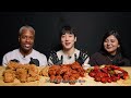 [AMERICA vs INDIA vs KOREA] People Try Each Other's Chicken!! FRIED, SPICY, TANDOORI (ASMR MUKBANG)