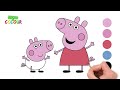 Learn to draw PEPPA PIG and GEORGE. Drawings for children.