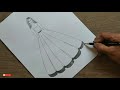 How to Draw a Fashion Girl | Girl Drawing | Dress Design Drawing Model | Barbie Drawing