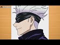 Easy Anime Drawing | How to Draw Gojo Satoru (Side view) from Jujutsu Kaisen Step-by-Step