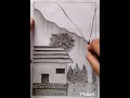 Charcoal pencil drawing ideas || how to draw a scenery drawing with pencil || pencil shading video||