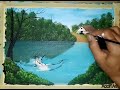 Painting on Canvas for BEGINNERS//fishing people.