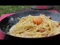【キャンプ飯】簡単濃厚カルボナーラ #japanesefood #pasta #パスタ #カルボナーラ #簡単レシピ
